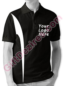 Designer Black and White Color Polo Logo T Shirt